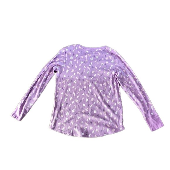 Eddie Bauer Thermal Shirt Top Size XXL Purple Ribbed Waffle Long Sleeve New - Picture 2 of 6